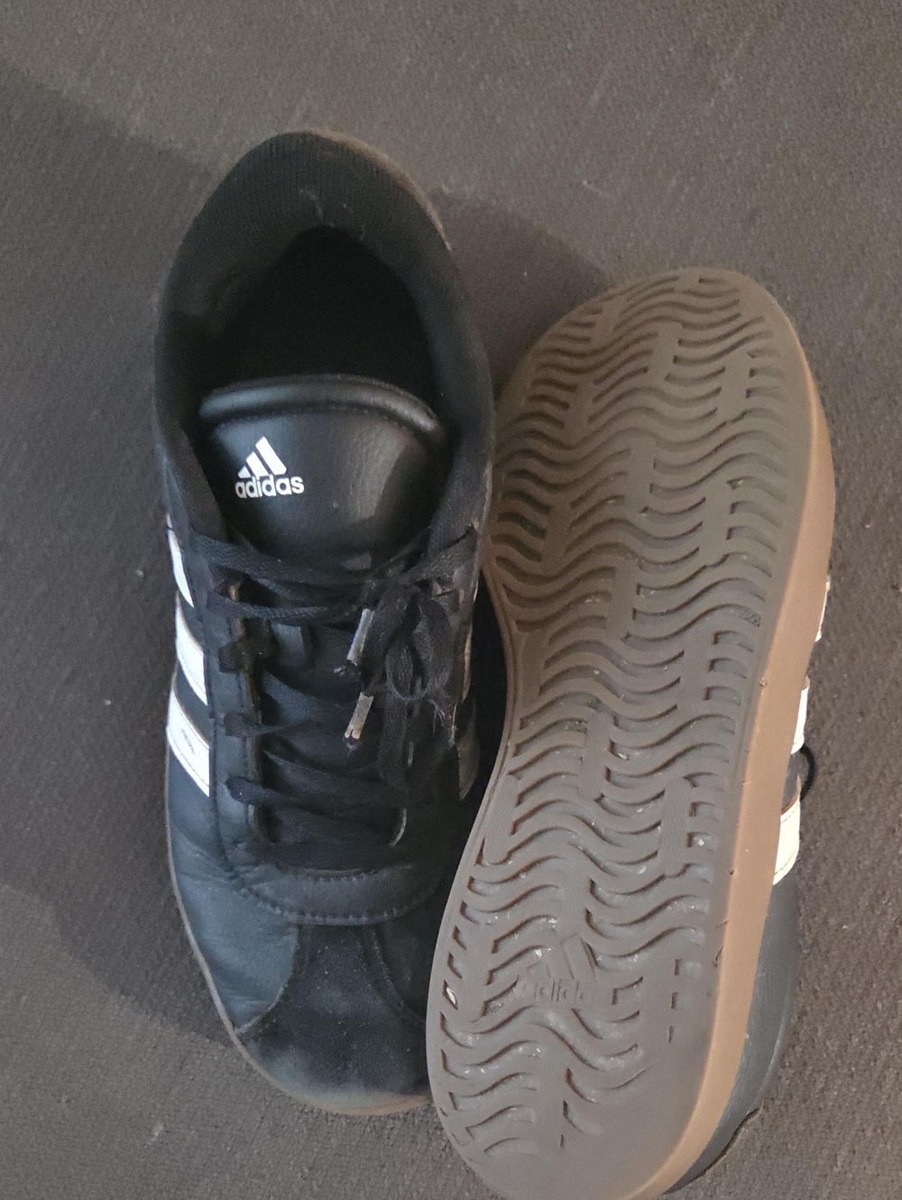 adidas Black Sneakers with White Three-Stripes